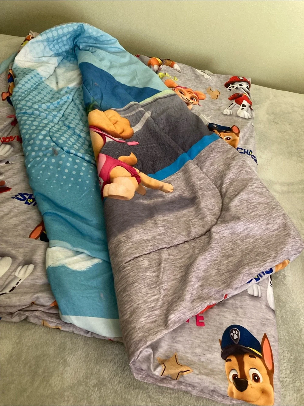 Nickelodeon PAW Patrol Blue Gray and Yellow Kids Comforter